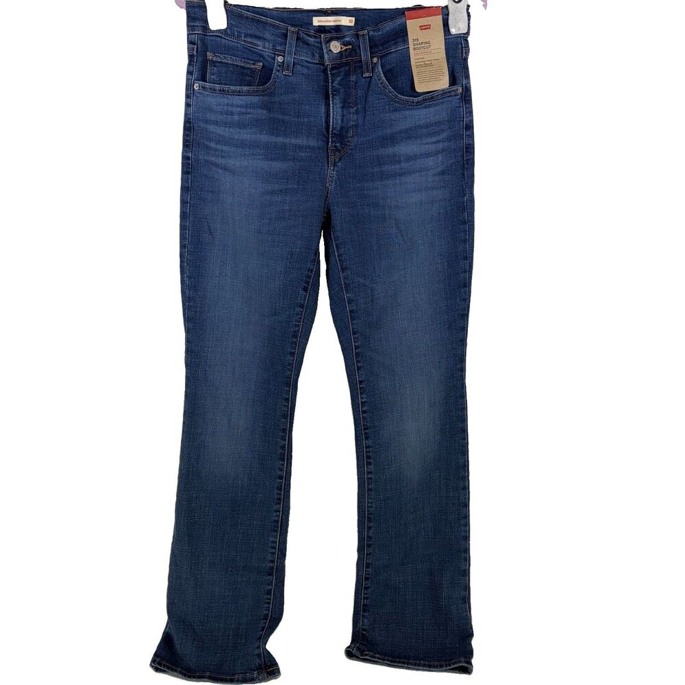 Levis 315 Shaping Bootcut Jeans Mid Rise Blue Stretch Women’s 30x32 NWT